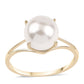 Goldring mit weißer Süßwasserperle