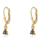 Goldplattierte Silberohrringe mit blauem Diamant und weißem Diamant