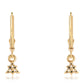 Goldplattierte Silberohrringe mit blauem Diamant und weißem Diamant