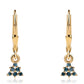 Goldplattierte Silberohrringe mit blauem Diamant und weißem Diamant