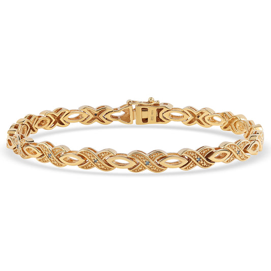 Goldplattiertes Silberarmband mit blauem Diamant