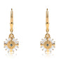 Goldplattierte Silberohrringe mit blauem Diamant und weißem Topas