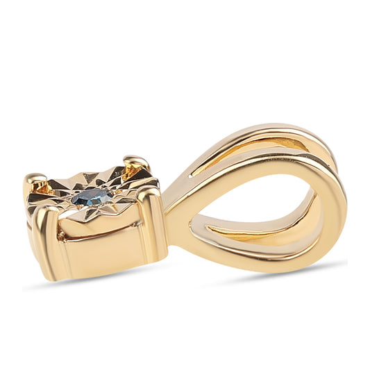 Goldplattierter Silberanhänger mit blauem Diamant