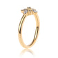 Goldplattierter Silberring mit blauem Diamant