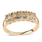 Goldplattierter Silberring mit blauem Diamant und weißem Diamant