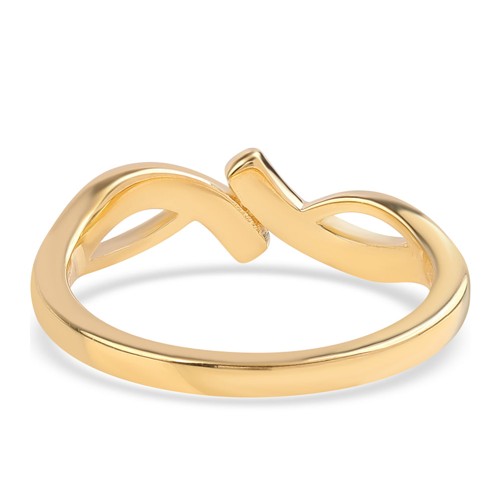 Goldplattierter Silberring mit blauem Diamant und weißem Topas 2 