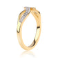 Goldplattierter Silberring mit blauem Diamant und weißem Topas