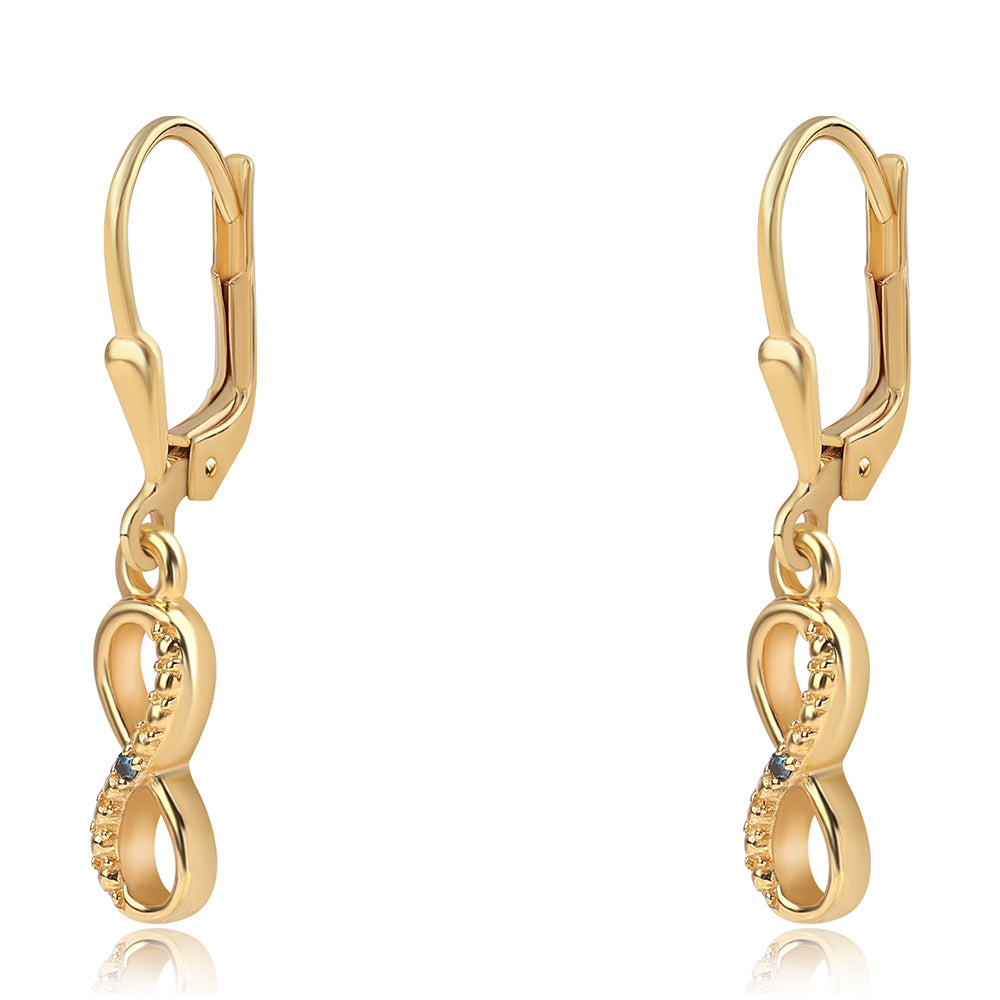 Goldplattierte Silberohrringe mit blauem Diamant 1 