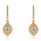 Goldplattierte Silberohrringe mit blauem Diamant