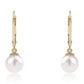 Goldohrringe mit weißer Süßwasserperle