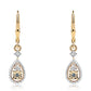 Goldplattierte Silberohrringe mit blauem Diamant und weißem Diamant