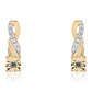 Goldplattierte Silberohrringe mit blauem Diamant und weißem Diamant