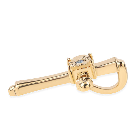 Goldplattierter Silberanhänger mit blauem Diamant