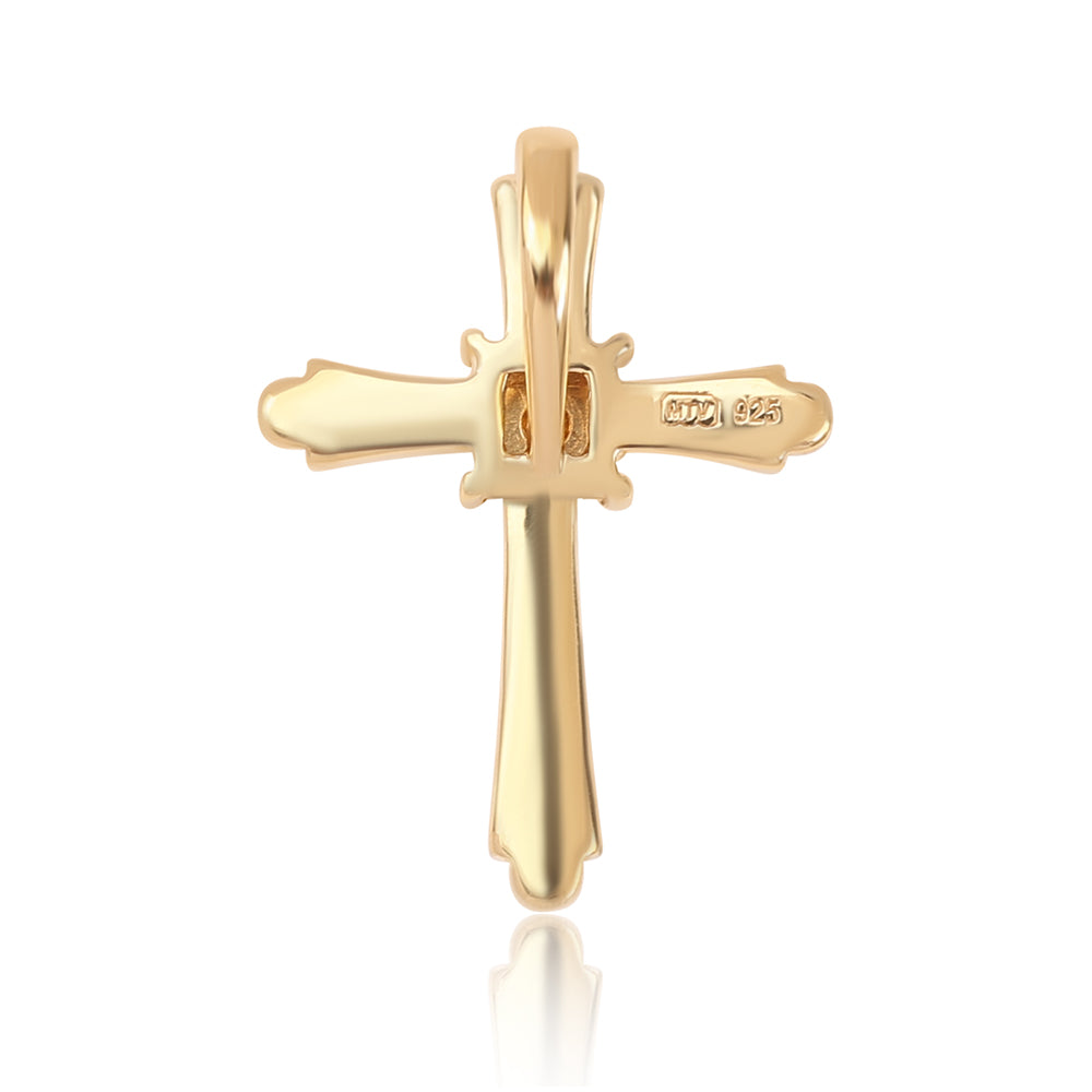 Goldplattierter Silberanhänger mit blauem Diamant 3 