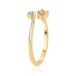 Goldplattierter Silberring mit blauem Diamant