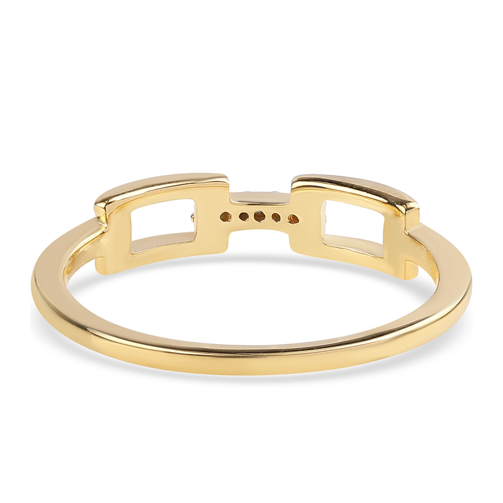 Goldplattierter Silberring mit blauem Diamant