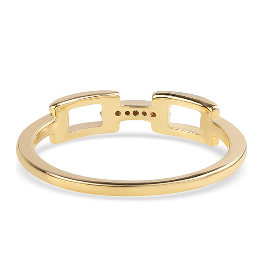 Goldplattierter Silberring mit blauem Diamant
