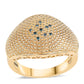 Goldplattierter Silberring mit blauem Diamant