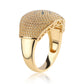 Goldplattierter Silberring mit blauem Diamant