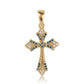 Goldplattierter Silberanhänger mit blauem Diamant und weißem Diamant