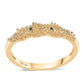Goldplattierter Silberring mit blauem Diamant und weißem Diamant
