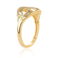 Goldplattierter Silberring mit blauem Diamant