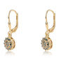 Goldplattierte Silberohrringe mit blauem Diamant