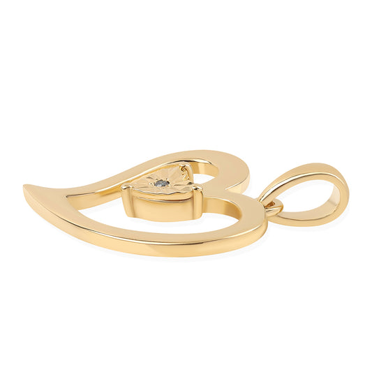Goldplattierter Silberanhänger mit blauem Diamant