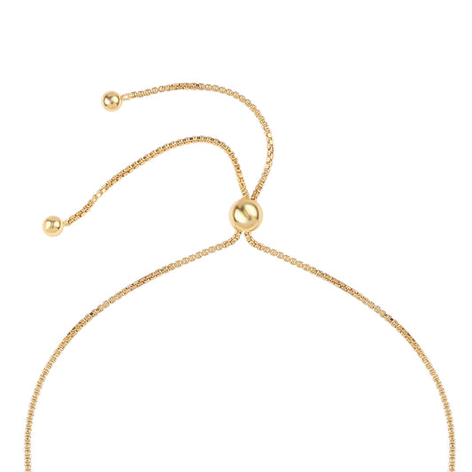 Goldplattiertes Silberarmband mit blauem Diamant