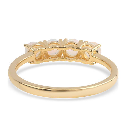 Goldplattierter Silberring mit äthiopischem Opal aus Lega Dembi