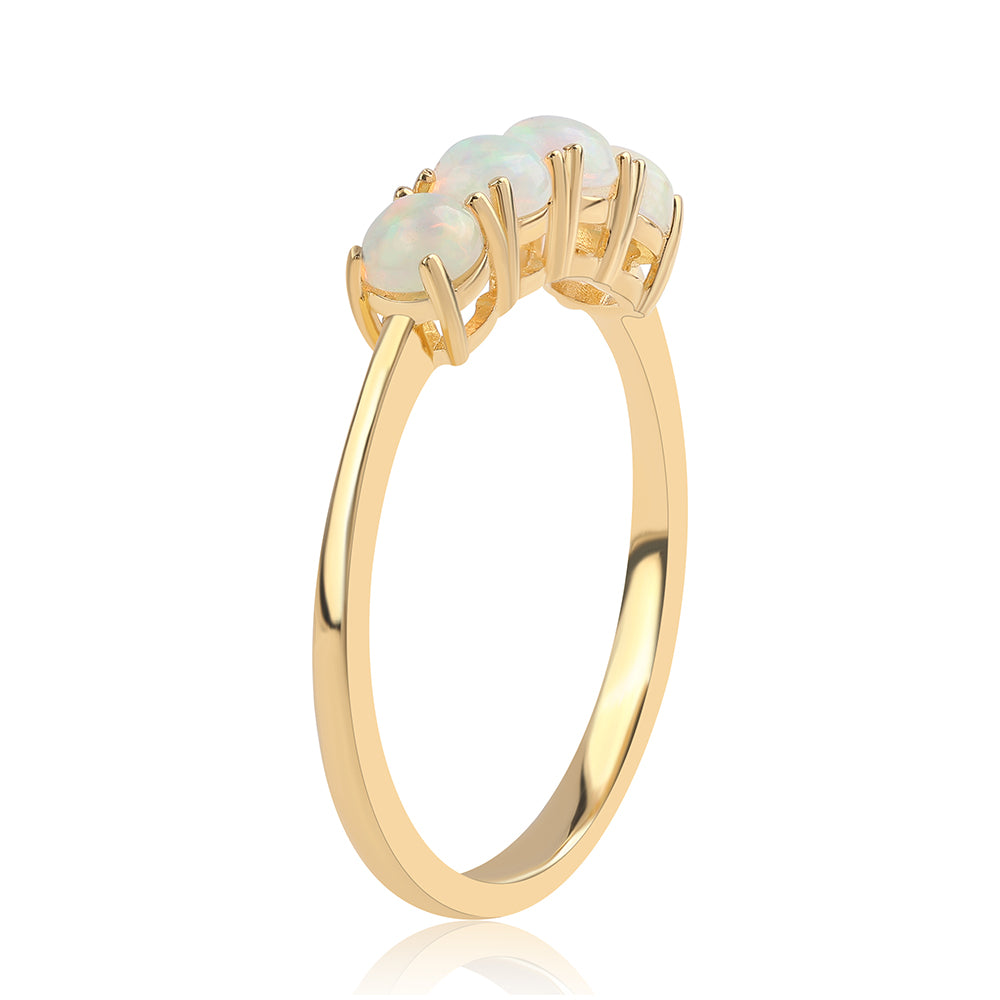 Goldplattierter Silberring mit äthiopischem Opal aus Lega Dembi 3 
