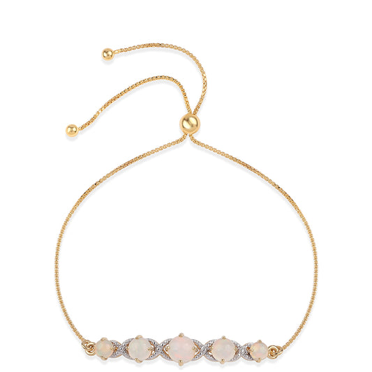 Goldplattiertes Silberarmband mit äthiopischem Opal aus Lega Dembi
