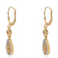Goldplattierte Silberohrringe mit rotem Diamant