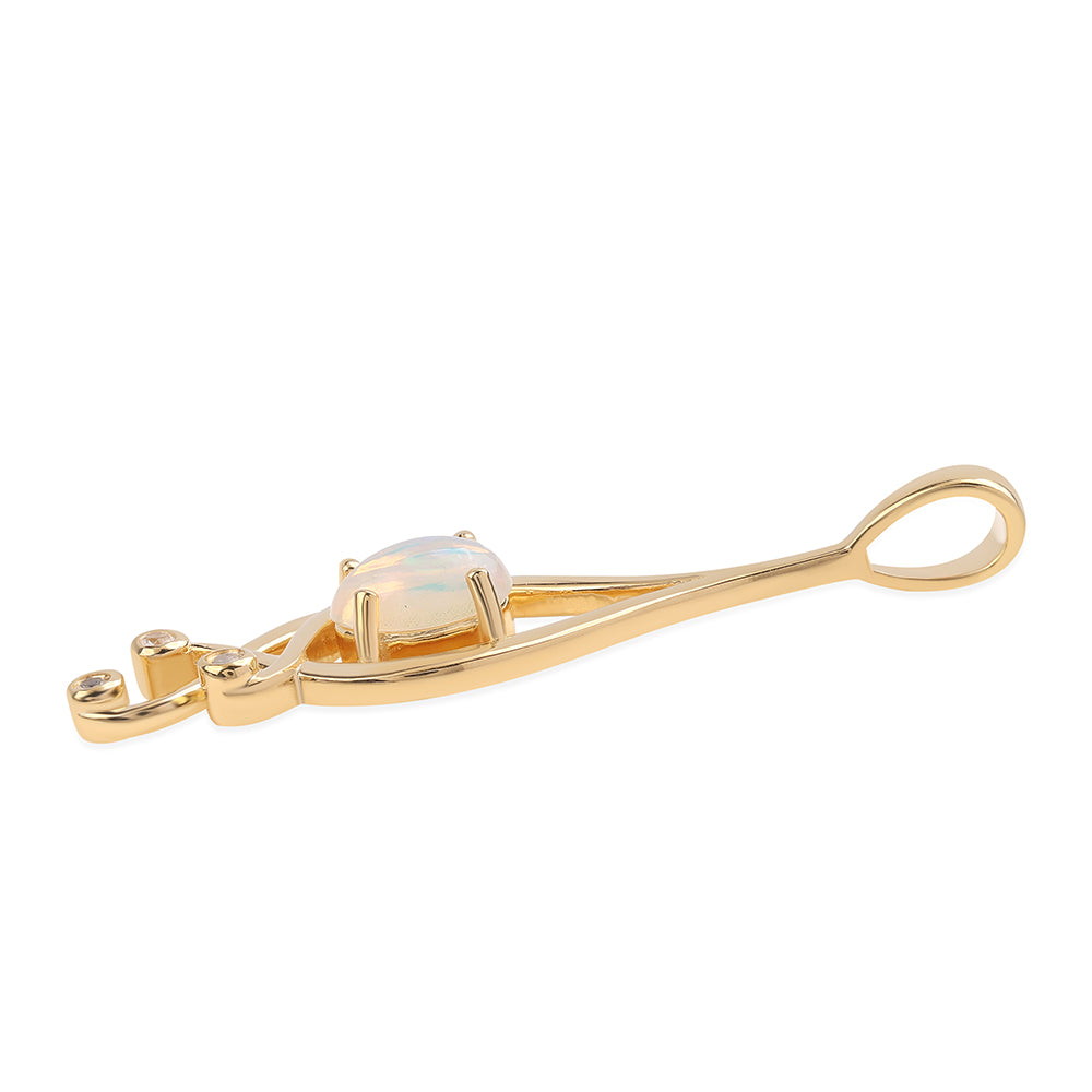 Goldplattierter Silberanhänger mit äthiopischem Opal aus Lega Dembi und weißem Topas 2 