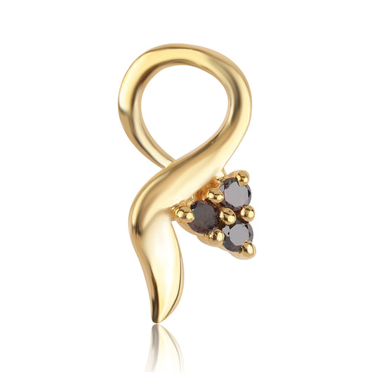 Goldplattierter Silberanhänger mit rotem Diamant