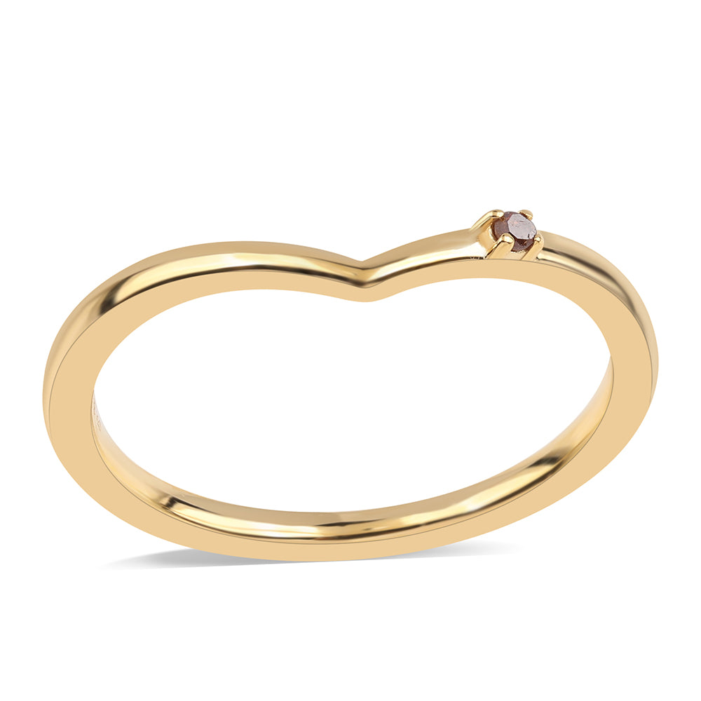 Goldplattierter Silberring mit rotem Diamant 1 