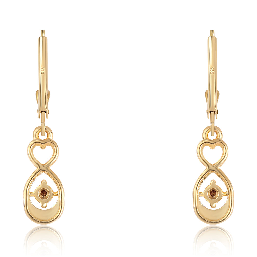 Goldplattierte Silberohrringe mit rotem Diamant 3 