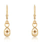 Goldplattierte Silberohrringe mit rotem Diamant