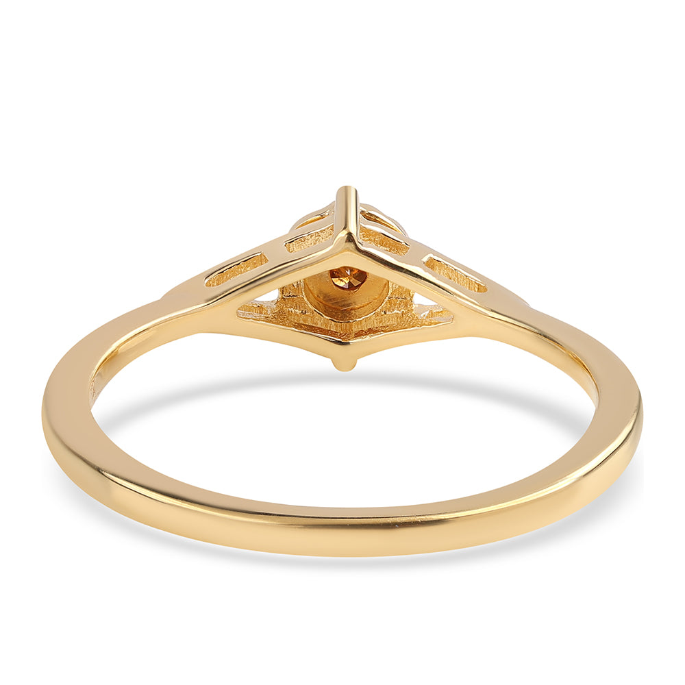 Goldplattierter Silberring mit rotem Diamant 2 