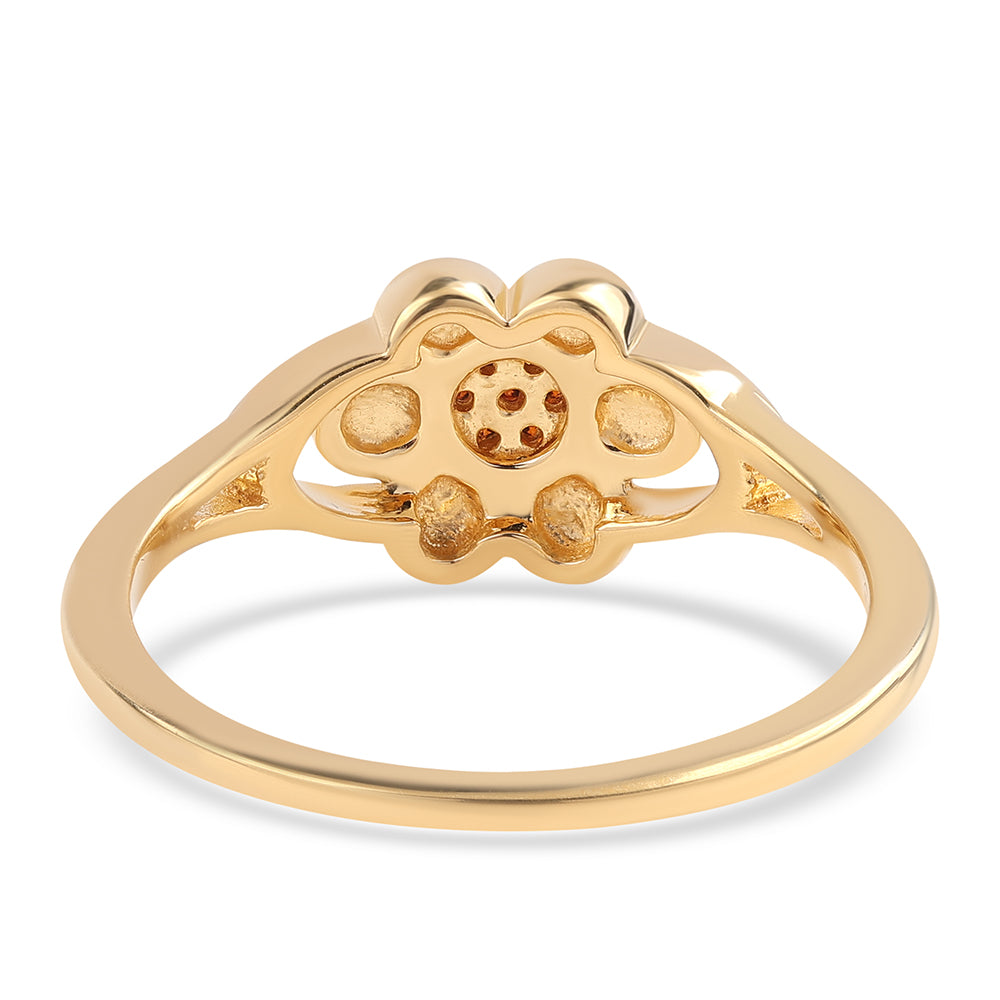 Goldplattierter Silberring mit rotem Diamant 2 