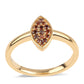 Goldplattierter Silberring mit rotem Diamant