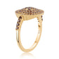 Goldplattierter Silberring mit rotem Diamant