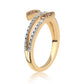 Goldplattierter Silberring mit rotem Diamant