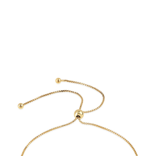 Goldplattiertes Silberarmband mit weißem Diamant
