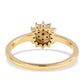 Goldplattierter Silberring mit rotem Diamant