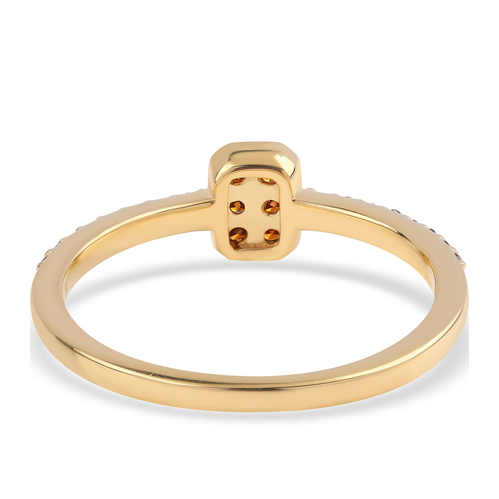 Goldplattierter Silberring mit rotem Diamant 3 