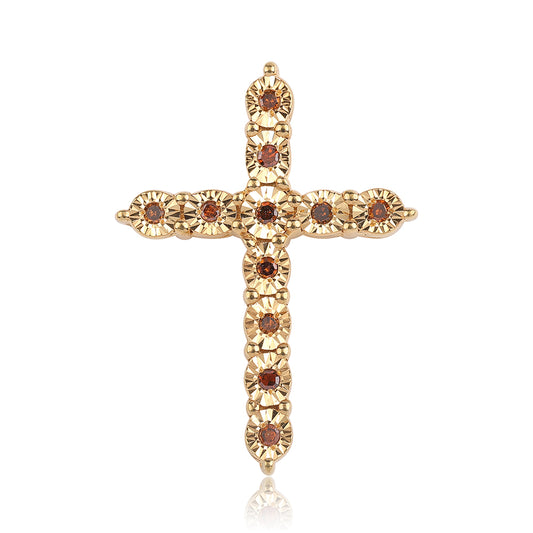 Goldplattierter Silberanhänger mit rotem Diamant