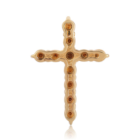Goldplattierter Silberanhänger mit rotem Diamant