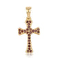 Goldplattierter Silberanhänger mit rotem Diamant