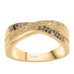Goldplattierter Silberring mit schwarzem Diamant und weißem Diamant